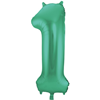 Groene Metallic Mat Folieballon Cijfer 1